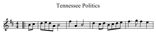 Tennessee Politics - staff notation