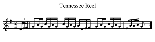 Tennessee Reel - staff notation