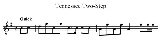 Tennessee Two-Step - staff notation
