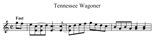 Tennessee Wagoner - staff notation