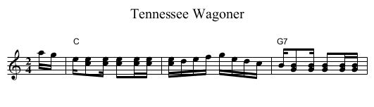 Tennessee Wagoner - staff notation