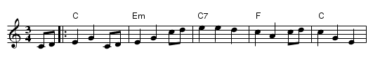 TENNESSEE WALTZ - staff notation