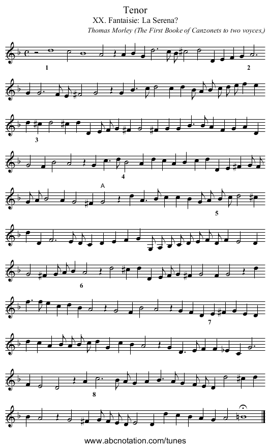 Tenor - staff notation