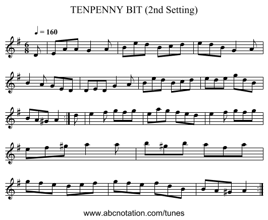 TENPENNY BIT (2nd Setting) - staff notation