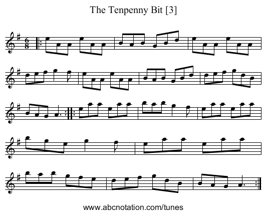 Tenpenny Bit [3], The - staff notation