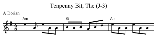 Tenpenny Bit, The (J-3) - staff notation