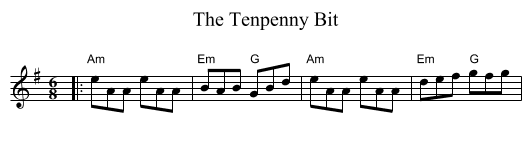 Tenpenny Bit, The  - staff notation