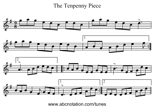 Tenpenny Piece, The - staff notation