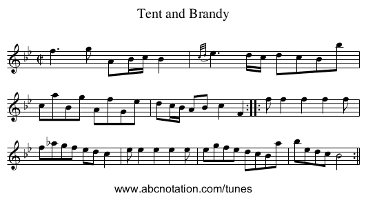 Tent and Brandy - staff notation