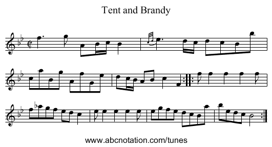 Tent and Brandy - staff notation