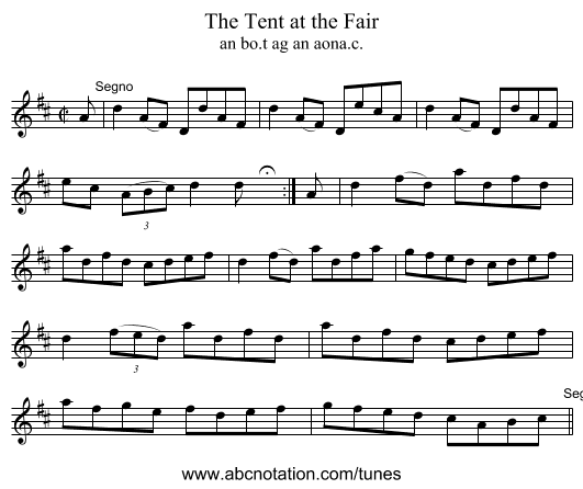 Tent at the Fair, The - staff notation