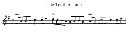 Tenth of June, The - staff notation