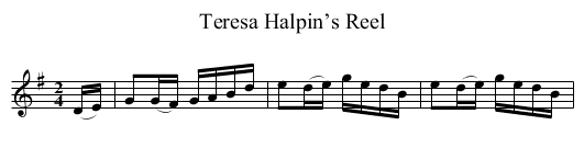 Teresa Halpin’s Reel - staff notation