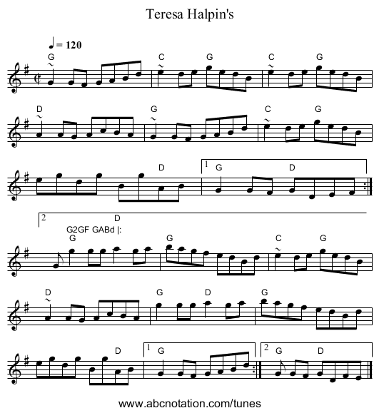 Teresa Halpin's - staff notation