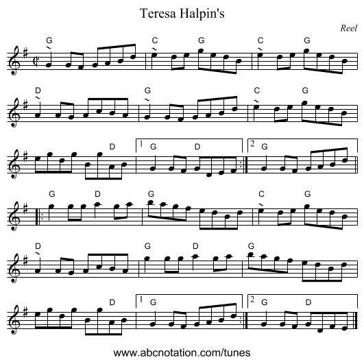 Teresa Halpin's - staff notation
