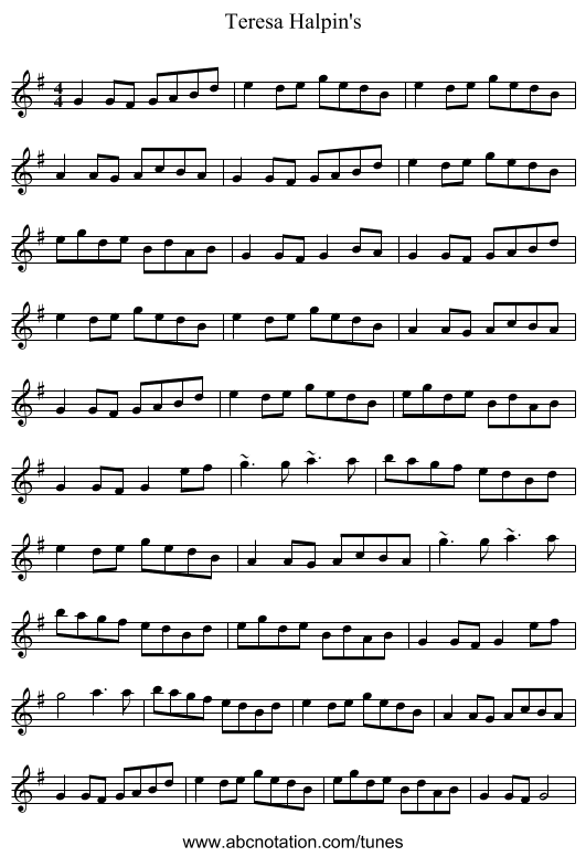 Teresa Halpin's - staff notation