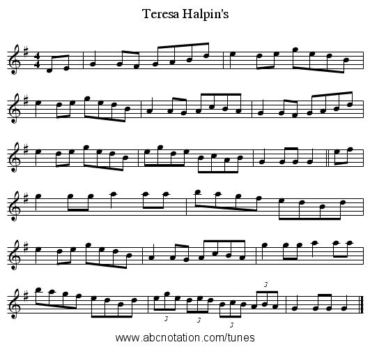 Teresa Halpin's - staff notation