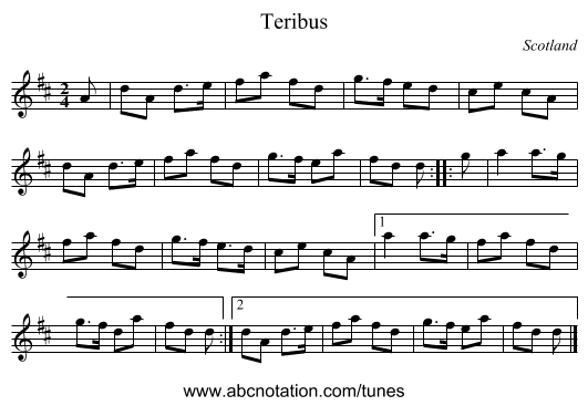 Teribus - staff notation