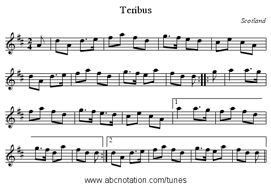 Teribus - staff notation