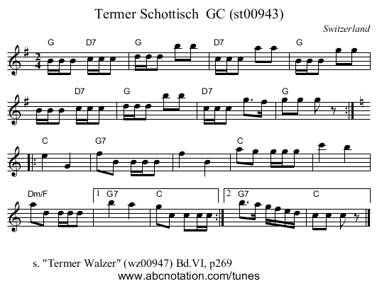 Termer Schottisch  GC (st00943) - staff notation