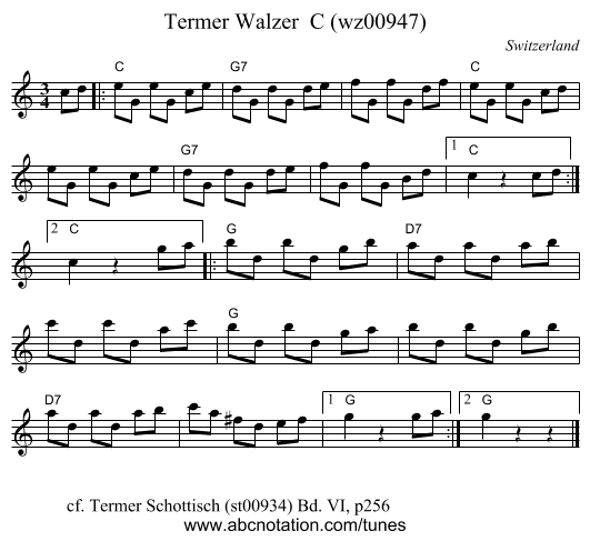 Termer Walzer  C (wz00947) - staff notation