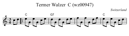 Termer Walzer  C (wz00947) - staff notation