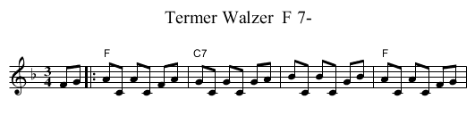 Termer Walzer  F 7- - staff notation