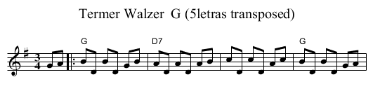 Termer Walzer  G (5letras transposed) - staff notation