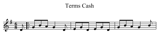 Terms Cash - staff notation