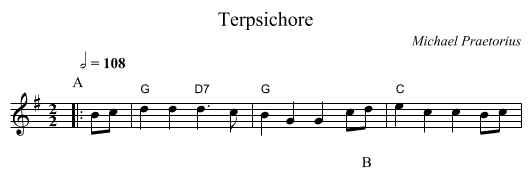 Terpsichore - staff notation