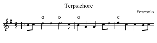 Terpsichore - staff notation