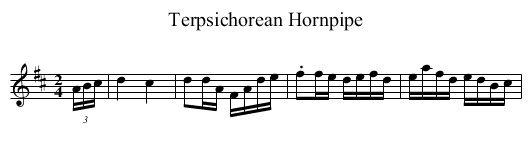 Terpsichorean Hornpipe - staff notation
