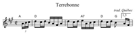 Terrebonne - staff notation