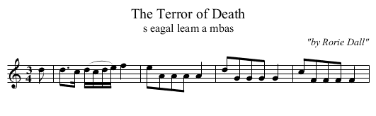 Terror of Death, The - staff notation