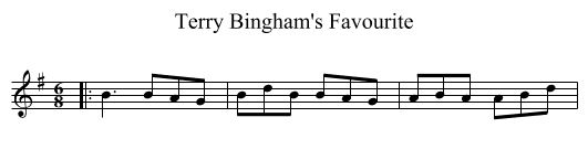 Terry Bingham's Favourite - staff notation
