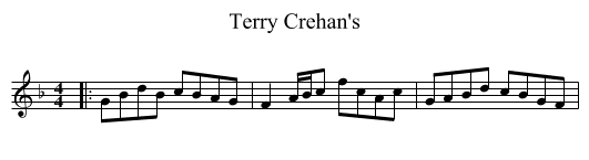 Terry Crehan's - staff notation