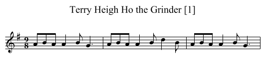 Terry Heigh Ho the Grinder [1] - staff notation