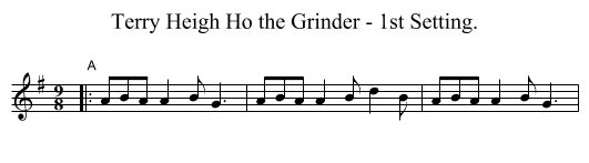 Terry Heigh Ho the Grinder - 1st Setting. - staff notation