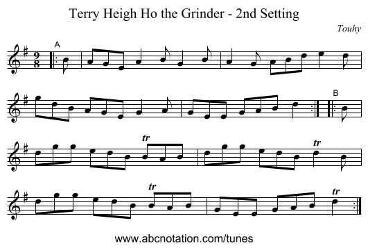 Terry Heigh Ho the Grinder - 2nd Setting - staff notation