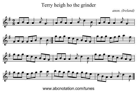 Terry heigh ho the grinder - staff notation