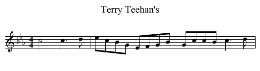 Terry Teehan's - staff notation