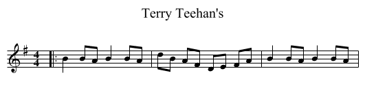 Terry Teehan's - staff notation