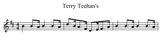 Terry Teehan's - staff notation