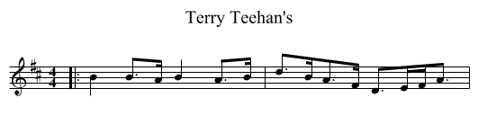 Terry Teehan's - staff notation