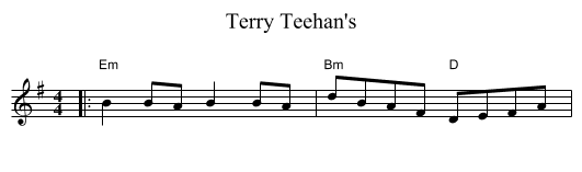Terry Teehan's - staff notation