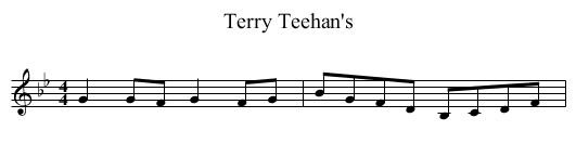 Terry Teehan's - staff notation