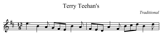 Terry Teehan's - staff notation