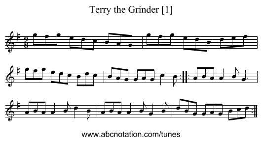 Terry the Grinder [1] - staff notation