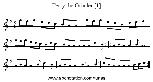 Terry the Grinder [1] - staff notation