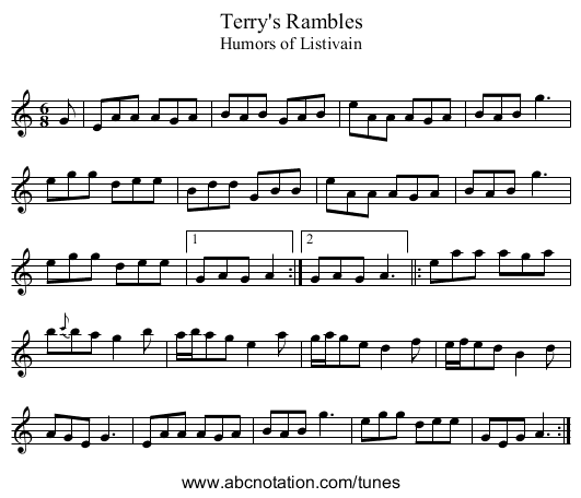Terry's Rambles - staff notation